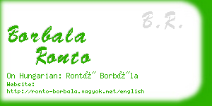 borbala ronto business card